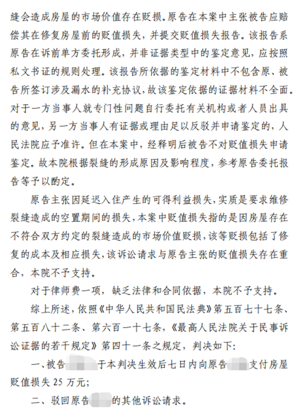 胜诉案例 | 二手房存在质量问题，中恒信马晓雅律师成功代理当事人索赔